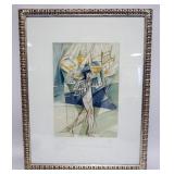 1230	ABSTRACT PRINT, ARTIST SIGNED AND NUMERED 15/150, APPROXIMATELY 25 IN X 32 IN OVERALL