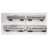 1242	LIONEL TRAIN CARS O GAUGE, 2 - #2432 CLIFTON, 2 - 2436 SUMMIT AND MOOSE HEART