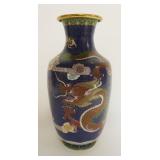 1013	CLOISONNE ENAMELED VASE W/IMAGE OF PHEASANT & SERPENT, APPROXIMATELY 12 IN HIGH