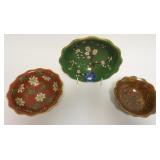 1017	GROUP OF CLOISONNE BOWLS, LARGEST APPROXIMATELY 8 1/4 IN X 3 IN HIGH