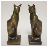 1043	PAIR OF FRANKART CAST METAL CAT BOOKENDS, APPROXIMATELY 3 IN SQUARE X 8 IN HIGH
