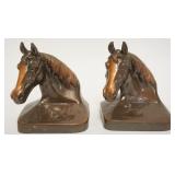 1048	PAIR OF CAST METAL HORSE HEAD BOOKENDS IN BRONZE FINISH, EACH APPROXIMATELY 4 X 4 1/2 IN X 5 IN