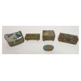 1057	GROUP OF ASSORTED ASIAN MINIATURE TRINKET BOXES, LARGEST APPROXIMATELY 3 1/4 IN X 3 IN X 2 IN H