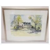 1090	DWIGHT ASHBEY ARTIST SIGNED & DATED WATERCOLOR OF HOUSE, FRAMED, APPROXIMATELY 19 1/2 IN X 15 1