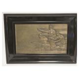 1096	FRAMED REPOUSSE BRONZE PLAQUE *ART AND SCIENCE*, APPROXIMATELY 24 IN X 16 1/2 IN OVERALL