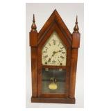 1097	NEW HAVEN STEEPLE SHELF CLOCK, APPROXIMATELY 20 IN HIGH