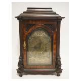 1098	ANTIQUE CONTINENTAL CLOCK CASE, NOT ORIGINAL CLOCK MOVEMENT, APPROXIMATELY 12 IN X 7 IN X 17 1/