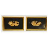 1099	EMBOSSED GILT METAL GREEK MYTHICAL FIGURES IN HORSE DRAWN CHARIOTS MOUNTED IN FRAMES, EACH APPR
