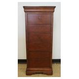 1101	NATIONAL MT AIRY CHERRY 7 DRAWER LINGERE CHEST, APPROXIMATELY 24 IN X 18 IN X 55 IN HIGH
