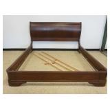 1105	NATIONAL MT AIRY CHERRY KING SIZE SLEIGH BED, APPROXIMATELY 83 IN X 95 IN X 50 IN HIGH