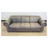 1106	GREY LEATHER SOFA, APPROXIMATELY 39 IN X 83 IN X 29 IN HIGH