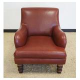 1123	ROCHE BOBOIS LEATHER ARMCHAIR, APPROXIMATELY 28 IN X 37 IN X 35 IN HIGH