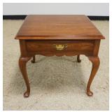 1157	VIRGINIA GALLERIES BLACK CHERRY STAND/LAMP TABLE, ONE DRAWER, WEAR TO FINISH, APPROXIMATELY 24 