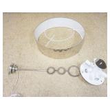 1164	CONTEMPORARY MIDCENTURY MODERN HANGING LAMP, CHROME FINISHED SHADE & CENTER DROP, APPROXIMATELY