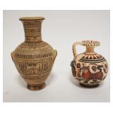 1169	REPRODUCTION ACIENT GREECE POTTERY, VASE & EWER, TALLEST APPROXIMATELY 6 1/2 IN HIGH