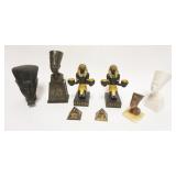 1188	GROUP OF ASSORTED EGYPTIAN STYLE DECORATIVE ITEMS, LARGEST APPROXIMATELY 9 1/2 IN HIGH