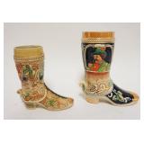 1197	2 GERMAN BOOT MUGS, TALLEST APPROXIMATELY 8 IN