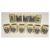 1205	GROUP OF 11 VINTAGE GERMAN STEINS/MUGS, APPROXIMATELY 5 IN HIGH