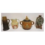 1210	GROUP OF ASSORTED VINTAGE GERMAN STONEWARE INCLUDING STEIN, PITCHER, DISPENSERS, ETC, LARGEST A