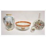 1215	GROUP OF ASSORTED VINTAGE GERMAN PORCELAIN INCLUDING SOUVINEER VASE, BOWL, ETC, LARGEST APPROXI
