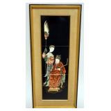 1220	FRAMED TILES W/IMAGES OF ASIAN MAN & WOMAN, APPROXIMATELY 10 IN X 22 IN OVERALL