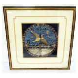 1226	FRAMED EMBROIDERED ASIAN BIRD, APPROXIMATELY 22 IN X 22 IN OVERALL