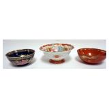 1234	3 ASIAN PORCELAIN BOWLS, LARGEST APPROXIMATELY 10 IN X 5 IN H, LARGE BOWL HAS CHIP INDERNEATH E