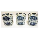 1241	GROUP OF 3 CONTEMPORARY BLUE & WHITE ASIAN VASES, APPROXIMATELY 10 IN H