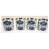 1242	GROUP OF 4 CONTEMPORARY BLUE & WHITE ASIAN VASES, APPROXIMATELY 10 IN H