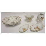 1245	GROUP OF ASSORTED GILT DECORATED PORCELAIN AND CHINA, INCLUDING LIMOGES, LARGEST APPROXIMATELY 