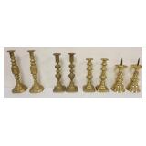 1246	COLLECTION OF 20TH CENTURY BRASS CANDLESTICKS, LARGEST APPROXIMATELY 11 1/2 IN H