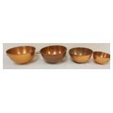 1258	4 COPPER MIXING BOWLS