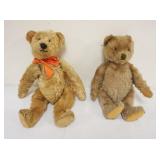 1265	VINTAGE TOY TEDDY BEARS, MOVABLE ARMS & HEAD, GLASS EYES, TALLEST APPROXIMATELY 12 IN