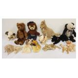1275	GROUP OF ASSORTED STUFFED ANIMALS INCLUDING DOGS, BEARS, KANGAROO, PUPPETS, ETC, LARGEST APPROX