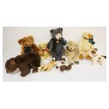 1276	GROUP OF ASSORTED VINTAGE STUFFED ANIMALS, TEDDY BEARS INCLUDING STEIFF, TALLEST APPROXIMATELY 