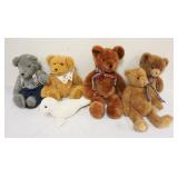 1277	GROUP OF ASSORTED VINTAGE STUFFED ANIMALS, BEARS & SEAL INCLUDING GUND, TALLEST APPROXIMATELY 2