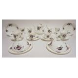 1002	ROYAL WINDSOR FINE BONE CHINA ASSORTMENT INCLUDING 7 IN HIGH TEAPOT, CREAMERS, EGG CUPS, COVERE