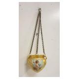 1009	MINIATURE PORCELAIN HANGING PLANTER W/IMAGES OF CHERUBS & GILT ACCENTS, APPROXIMATELY 3 1/2 IN 