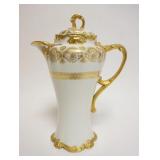 1022	LIMOGES COCOLATE POT, J POUYTT, APPROXIMATELY 11 1/2 IN HIGH