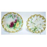 1026	LIMOGES HAND PAINTED PLATES EACH W/FLOWERS & GILT ACCENT EDGES, APPROXIMATELY 9 1/2 IN