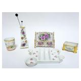 1029	GROUP OF ASSORTED HAND PAINTED CHINA ICLUDING NIPPON VASE, CHEZCH, AUSTRIAN, ETC, LARGEST PIECE