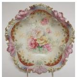1032	RS PRUSSIA BOWL W/IMAGES OF ROSES, APPROXIMATELY 10 IN X 3 1/2 IN HIGH