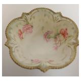 1033	RS PRUSSIA FOOTED BOWL W/IMAGES OF ROSES, APPROXIMATELY 6 IN X 3 IN HIGH