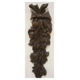 1045	CARVED WOOD WALL HANGING DEPICTING ASSORTED FRUIT ON VINES, APPROXIMATELY 8 IN X 28 IN H