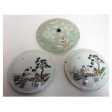 1059	GROUP OF ASSORTED ASIAN PORCELAIN LIDS, LARGEST APPROXIMATELY 8 IN
