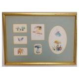1079	FRAMED AND MATTED WATER COLORS, BIRDS AND PLANTS, ARTIST SIGNED, APPROXIMATELY 13 3/4 IN X 9 3/