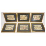 1083	SIX FRAMED ASIAN OCCUPATIONAL PRINTS, EACH APPROXIMATELY 11 /2 IN X 9 IN OVERALL
