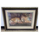 1104	FRAMED AND TRIPLE MATTED PRINT OF TIGER, APPROXIMATELY 46 IN X 35 IN OVERALL