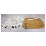 1111	FURLA LADIES LEATHER HANDBAG, APPROXIMATELY 11 IN X 9 IN