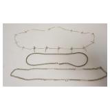 1132	3 SILVER NECKLACES, BRAIDED 1 HALLMARKED